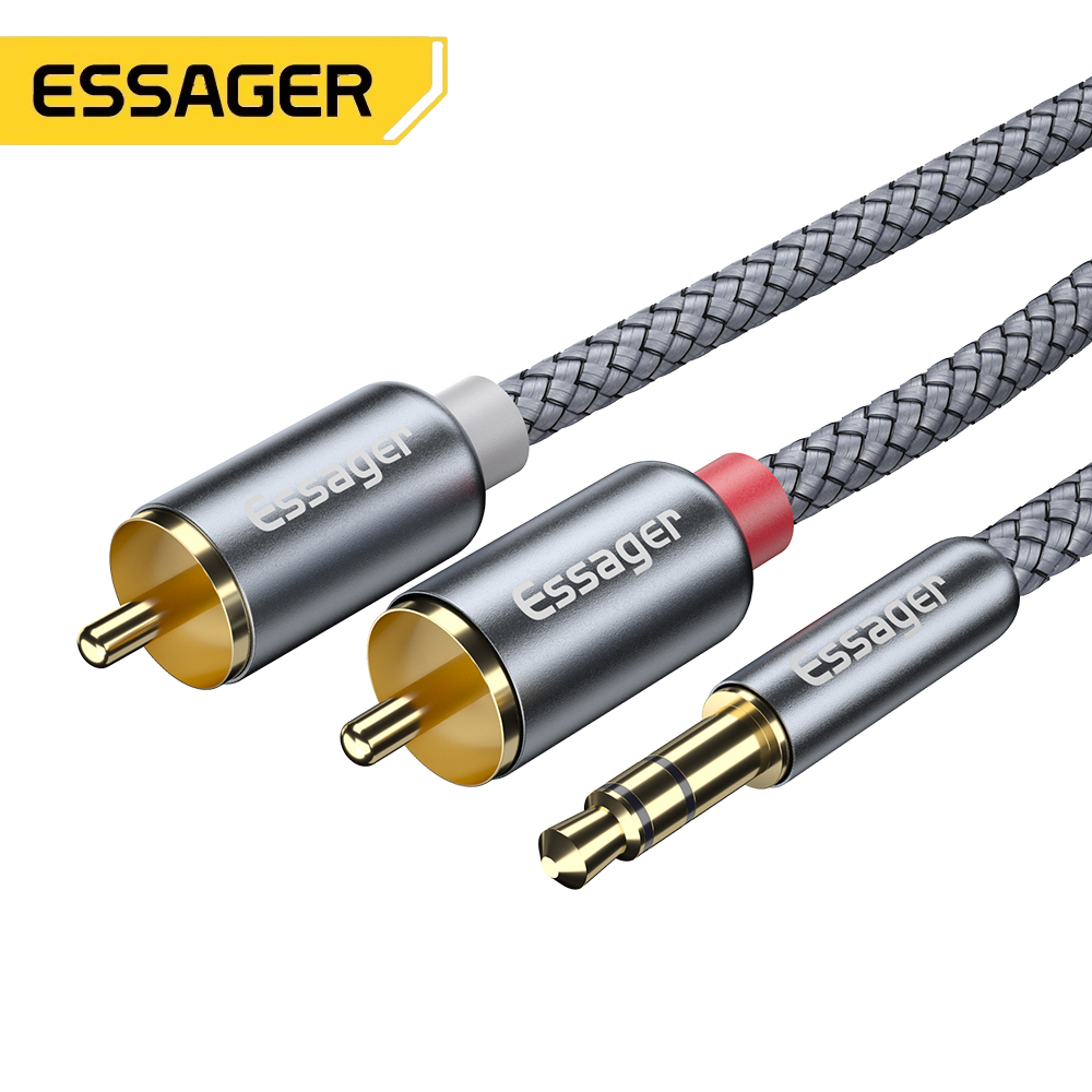 Transforma Tu Experiencia de Sonido con Esta Solución de Conexión Universal: El Cable ESSAGER RCA de 3.5mm a 2 RCA que Conecta Todos Tus Dispositivos de Audio en Segundos