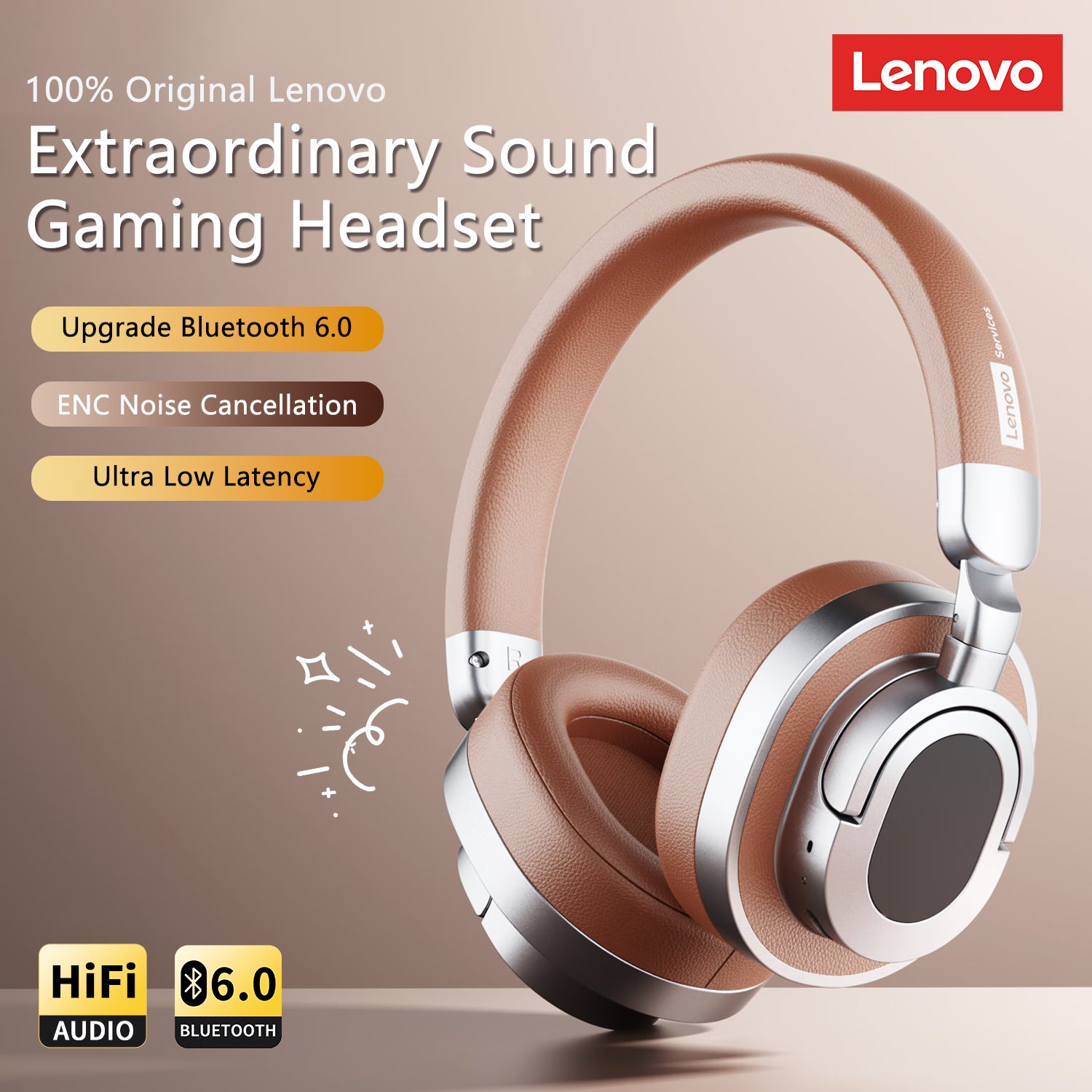 Experimenta una inmersión sonora total con los LENOVO LE602: auriculares gaming que eliminan el ruido exterior y ofrecen audio cristalino - tecnología Bluetooth 6.0 y baja latencia para gaming competitivo y sesiones musicales intensas - calidad original Lenovo a un precio increíble