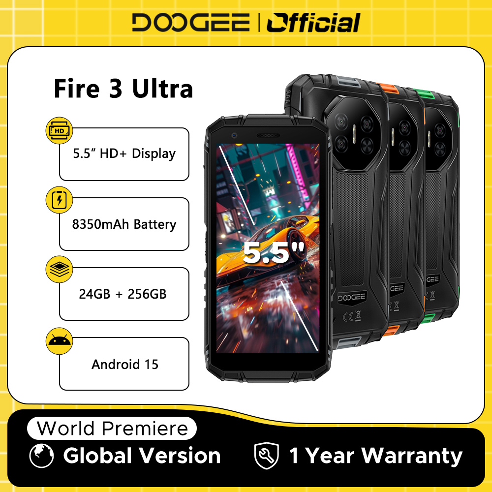 Transforma tu productividad con un smartphone que soporta todo: el DOOGEE FIRE 3 ULTRA combina potencia extrema con durabilidad militar gracias a su batería de 8350mAh y 24GB de RAM para quienes exigen máximo rendimiento sin compromisos
