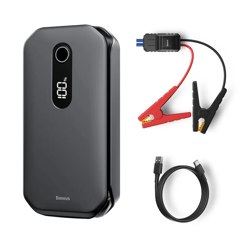 Olvídate de quedarte tirado en la carretera: el BASEUS CAR JUMP STARTER 1000A te rescata en segundos con su potencia de 12000mAh y doble función como power bank, una oferta imprescindible para conductores prácticos.