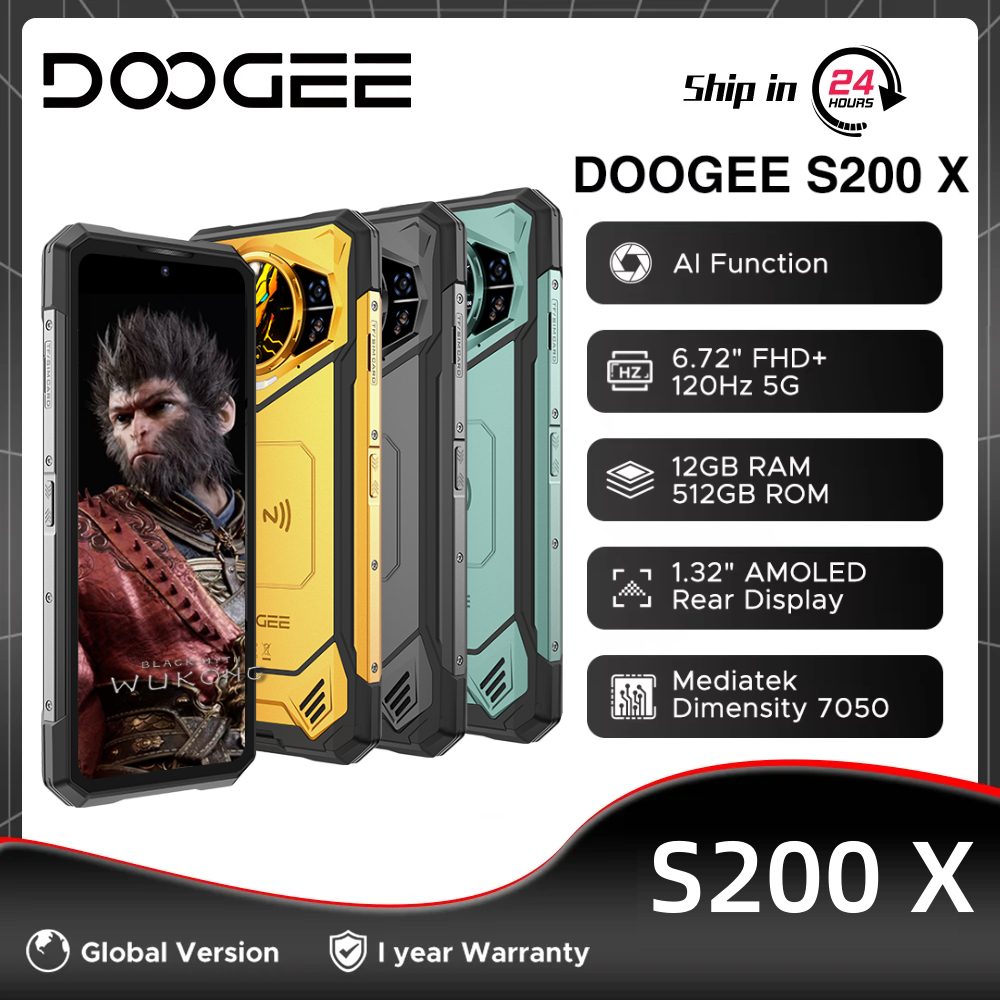 RESISTE LO IMPOSIBLE con el DOOGEE S200 X 5G: Pantalla de 120Hz, batería bestial de 10100mAh y diseño indestructible para aventuras extremas