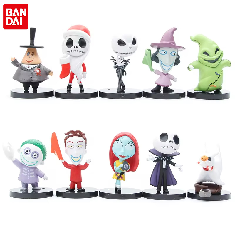 Transforma tu espacio con magia macabra: Descubre cómo estas figuras coleccionables de NIGHTMARE BEFORE CHRISTMAS crean ambientes únicos que fusionan Navidad y Halloween en un set de 10 piezas de PVC premium.
