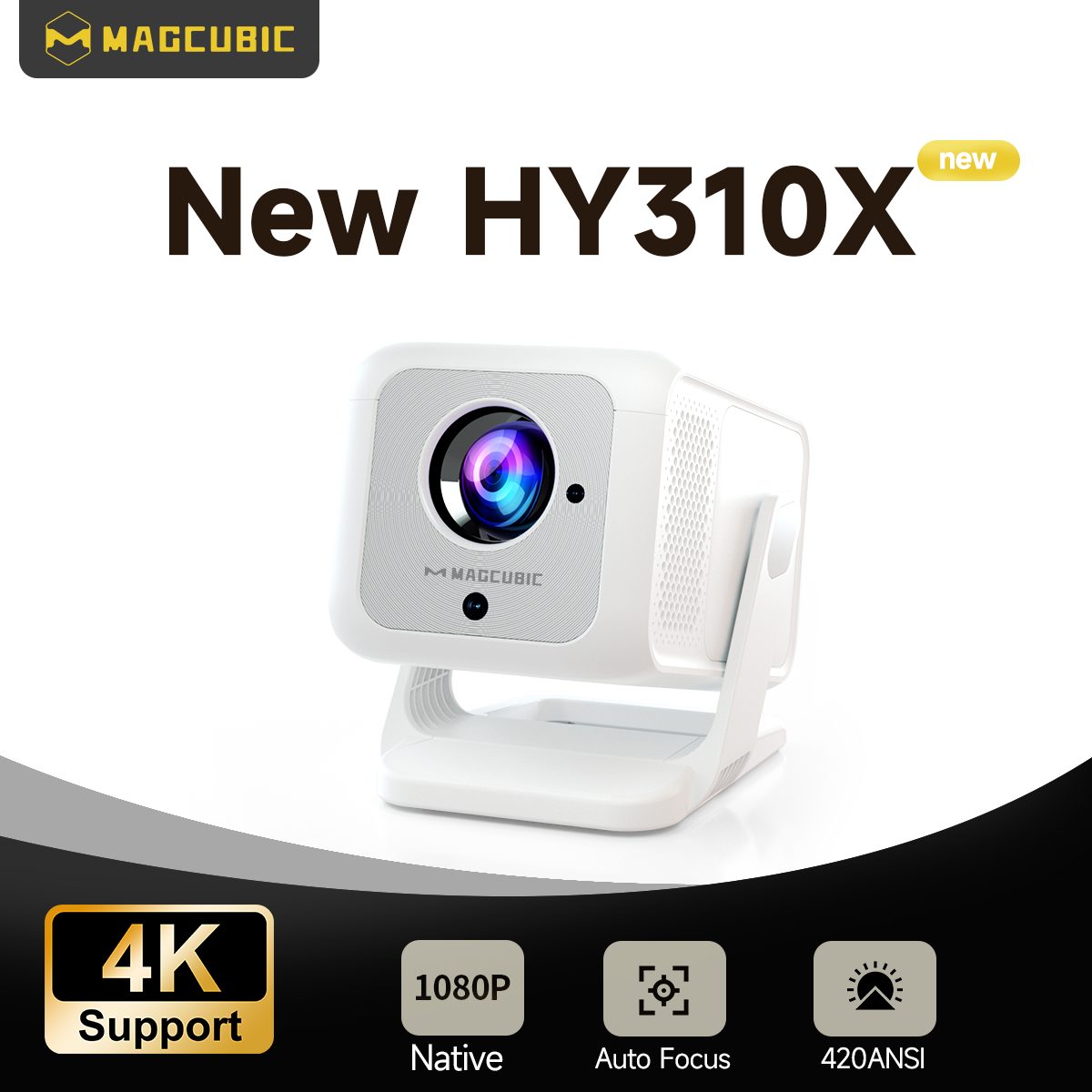 Transforma cualquier espacio en tu cine personal: El proyector Magcubic HY310X ofrece 4K nítido y Android 11 integrado para streaming sin límites, con enfoque automático y corrección keystone que garantizan una experiencia impecable incluso al aire libre.