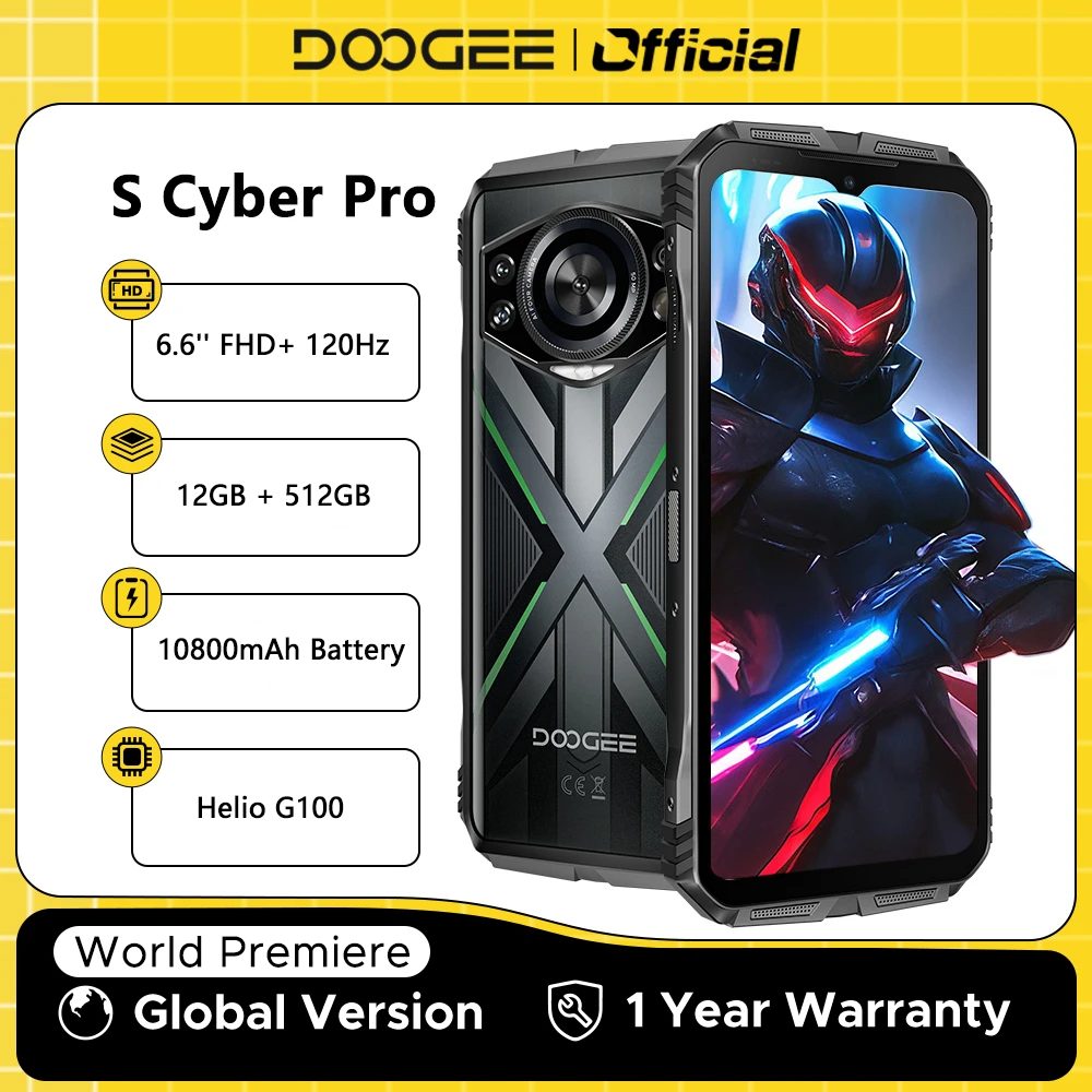 Descubre la Autonomía Definitiva con una Pantalla Fluida: El Smartphone que Transforma tu Experiencia Digital con el Robustecido DOOGEE S CYBER PRO, Ideal para Aventuras y Trabajo sin Interrupciones