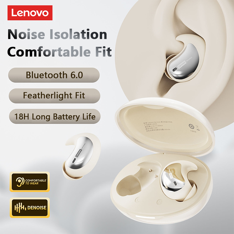 ¿Cansado de auriculares incómodos que arruinan tu descanso? Descubre cómo los LENOVO LE203 SLEEP INVISIBLE EARBUDS se desvanecen en tus oídos ofreciendo cancelación de ruido avanzada y comodidad extrema - tu solución definitiva para dormir y hacer ejercicio sin molestias con tecnología Bluetooth 6.0 de última generación.