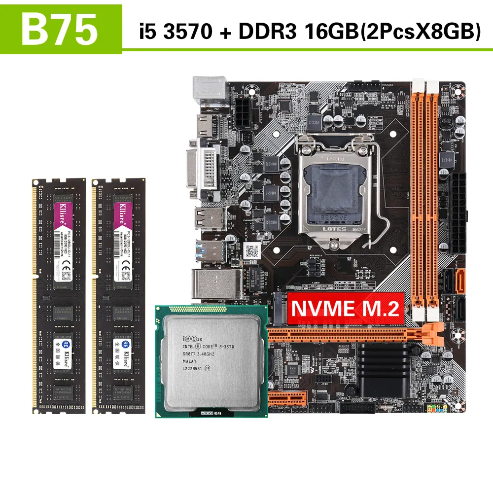 Transforma tu PC con un rendimiento excepcional: actualiza sin gastar de más gracias al Kit KLLISRE B75 con procesador INTEL CORE I5 3570 y 16 GB de RAM DDR3, ideal para multitarea y gaming fluido.