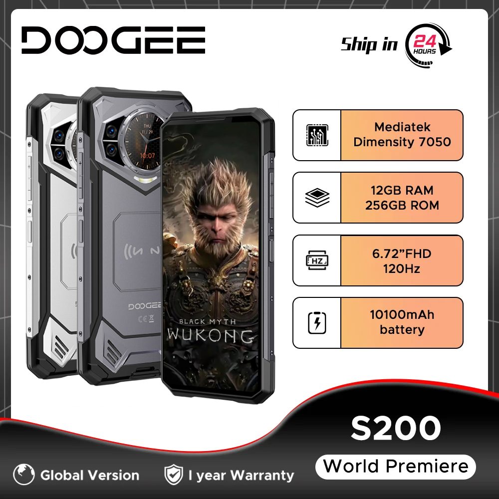 Tu aventura ya no tendrá límites con 10 días de batería: el DOOGEE S200 5G combina una pantalla AMOLED trasera de 1.32", cámara de 100MP y resistencia extrema en una oferta única para exploradores y profesionales.