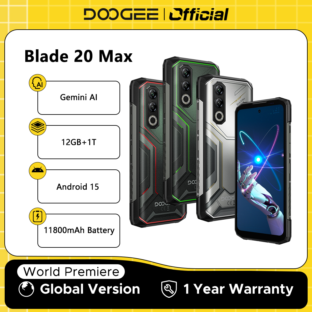 Descubre cómo el DOOGEE BLADE20 MAX transforma tu productividad con una autonomía extrema y resistencia militar: experimenta Android 15 con 12GB RAM y almacenamiento de 1TB que elimina los límites del uso intensivo