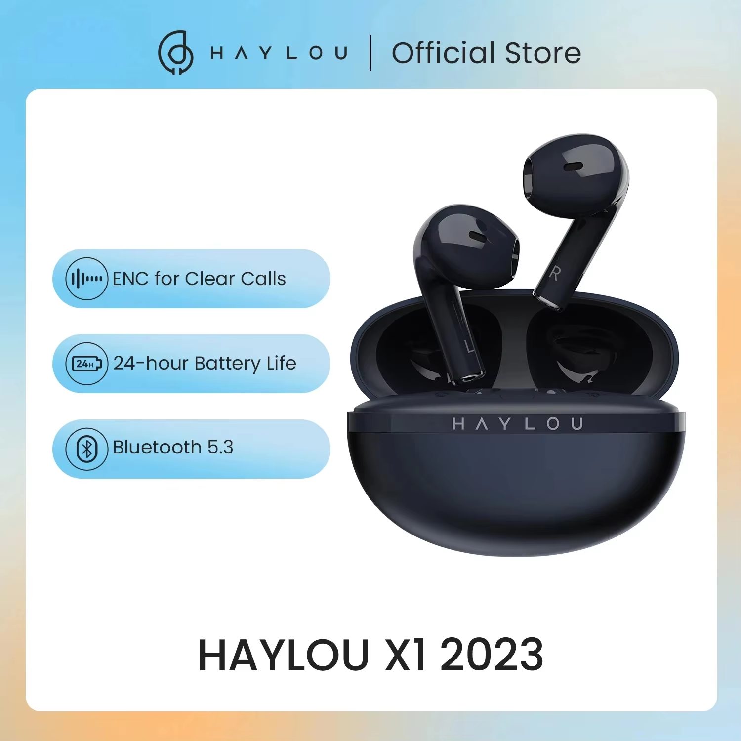 Experiencia auditiva impecable con autonomía extrema: los auriculares HAYLOU X1 2023 combinan metal y tecnología avanzada para un sonido envolvente y comodidad duradera, respaldados por Bluetooth 5.4 y 24 horas de uso continuo.
