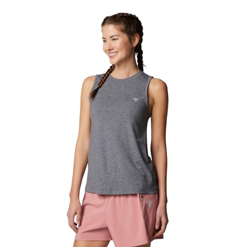 Descubre la comodidad absoluta en tus aventuras al aire libre con esta camiseta sin mangas COLUMBIA PFG UNCHARTED que te mantiene fresca y protegida del sol gracias a su tecnología UPF 50 y tejido de secado rápido, ideal para actividades como senderismo y pesca