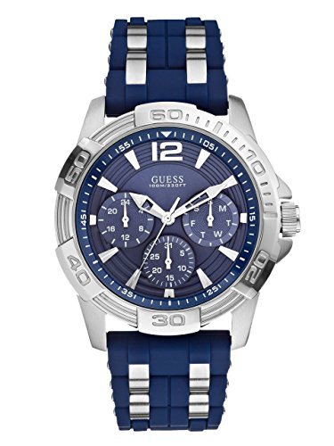 Transforma tu estilo diario y ejerce un impacto duradero con el reloj deportivo GUESS U0366G2: su diseño en acero inoxidable plateado con toques azules y funciones múltiples garantizan precisión y elegancia en cada ocasión.