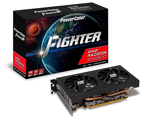 Transforma tu PC en una máquina de gaming sin gastar fortunas: La POWERCOLOR FIGHTER AMD RADEON RX 6500 XT con 4GB GDDR6 ofrece rendimiento sólido para juegos modernos a un precio que hará feliz a tu bolsillo