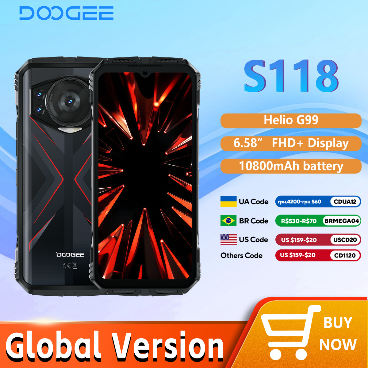Olvídate de cargar tu teléfono por semanas y captura fotos increíbles en cualquier aventura: el DOOGEE S118 con 20GB RAM, 512GB y resistencia militar llega para revolucionar tu día a día con un descuento imperdible.
