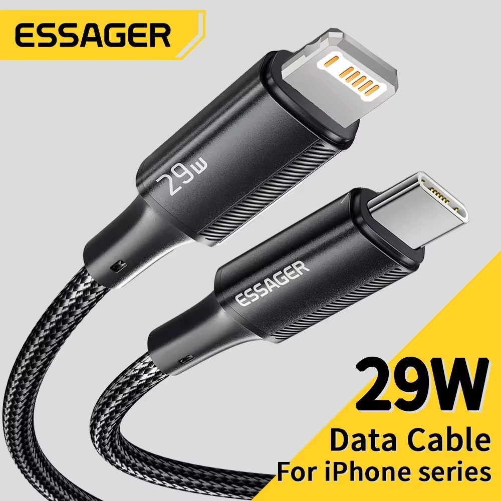 Carga ultrarrápida y sin complicaciones: Descubre cómo el cable ESSAGER USB-C revoluciona tu día con compatibilidad total para IPHONE, IPAD y MACBOOK, garantizando eficiencia y durabilidad excepcionales.