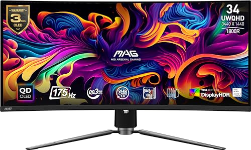 ¿Cansado de pantallas que no capturan la oscuridad real? Descubre un nuevo nivel de inmersión con el monitor curvo MSI MAG341CQP QD-OLED, donde los negros infinitos y los 175Hz transforman cada partida en una experiencia cinematográfica y fluida.