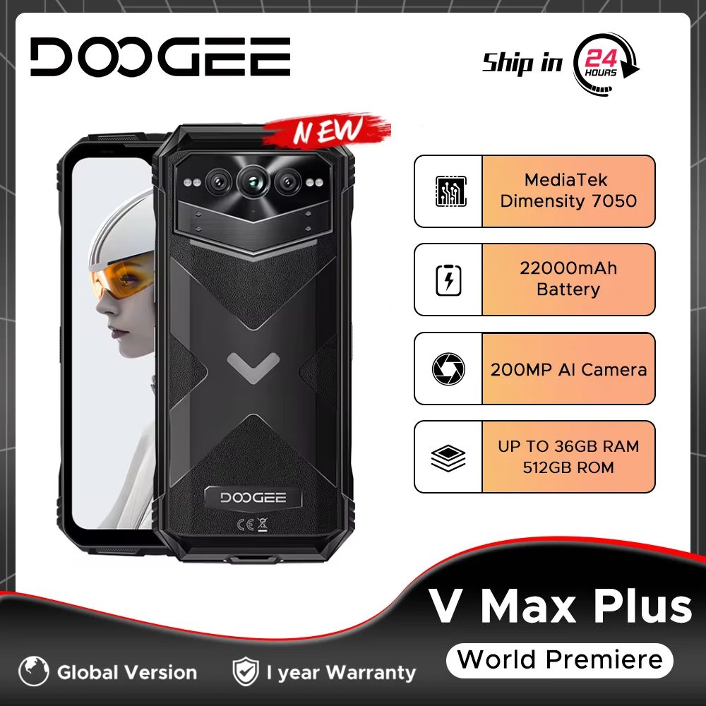 Descubre el poder definitivo en tus manos: el DOOGEE V MAX PLUS combina una pantalla de 120Hz, 16GB RAM y cámara de 200MP en un diseño indestructible que redefine la resistencia