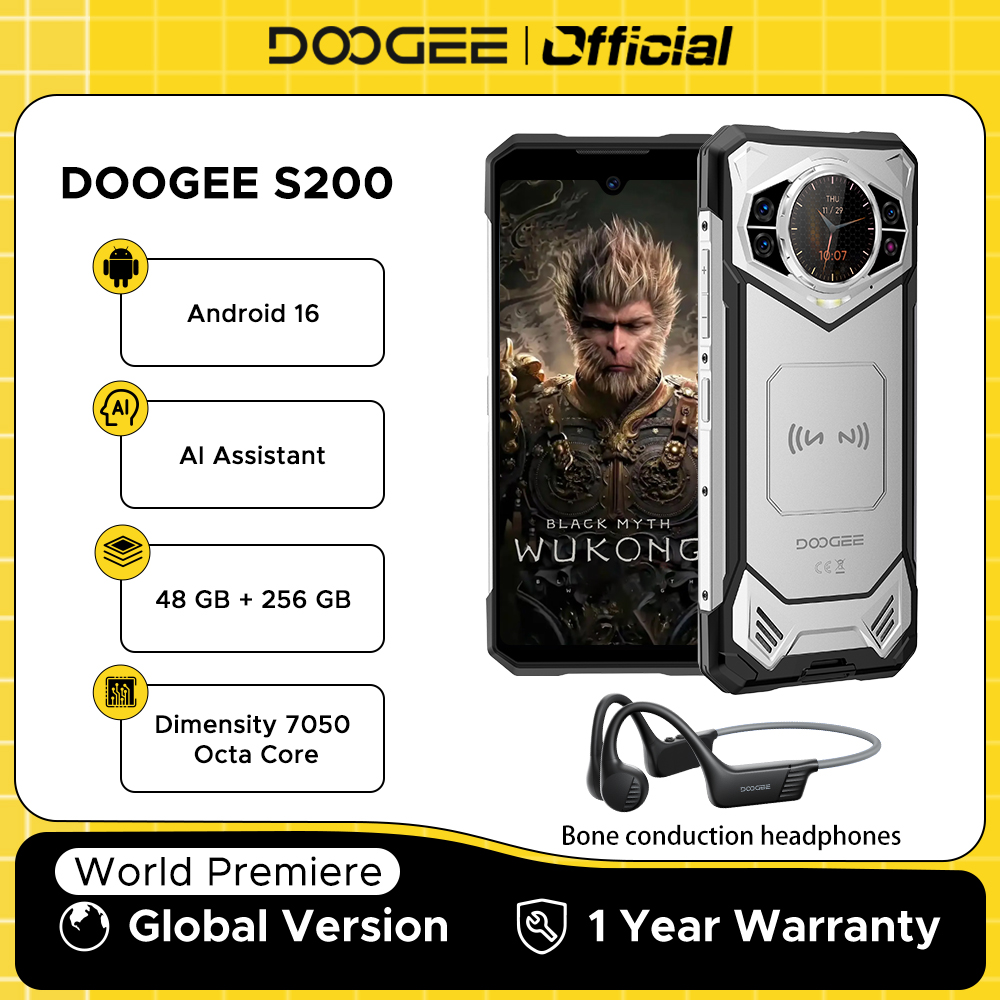 Olvídate de cargar tu móvil por días: el DOOGEE S200 5G combina 10100mAh de batería, resistencia extrema y un rendimiento imparable para aventureros y multitarea exigentes.