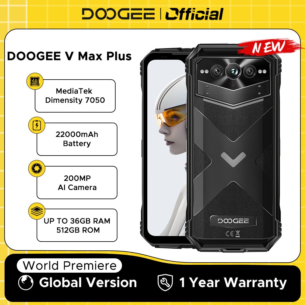 Transforma tu resistencia con potencia extrema: el DOOGEE V MAX PLUS redefine la durabilidad con su batería de 22000 mAh, cámara de 200 MP y rendimiento 5G imparable, ideal para aventuras y trabajo sin límites.