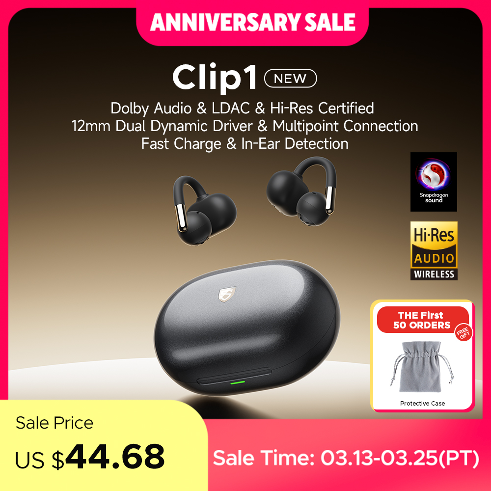 SoundPEATS Clip1: Auriculares abiertos que se olvidan en la oreja, ideales para deportes y largas jornadas con audio de alta calidad.