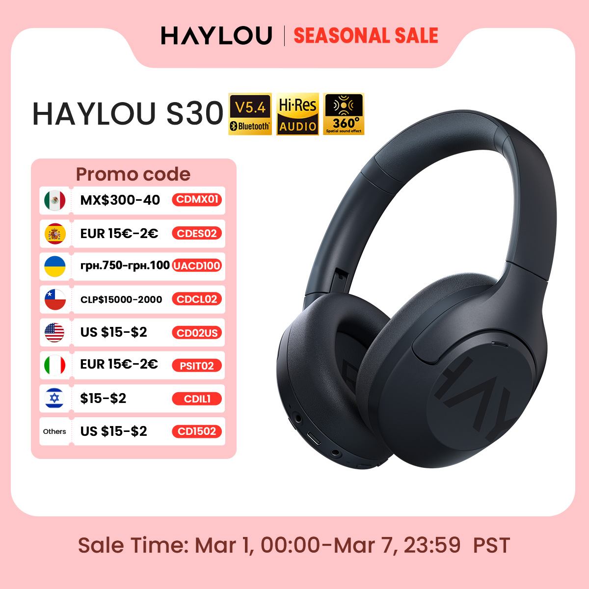 HAYLOU S30: Potente cancelación de ruido y sonido envolvente