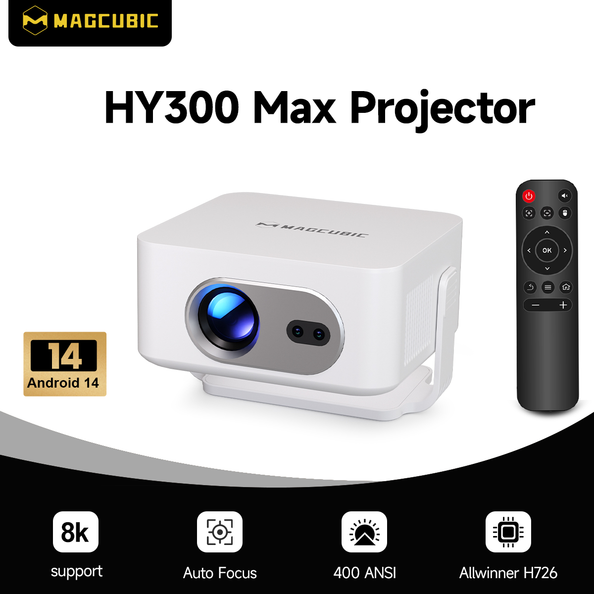 Un proyector Android 14 que se enfoca solo