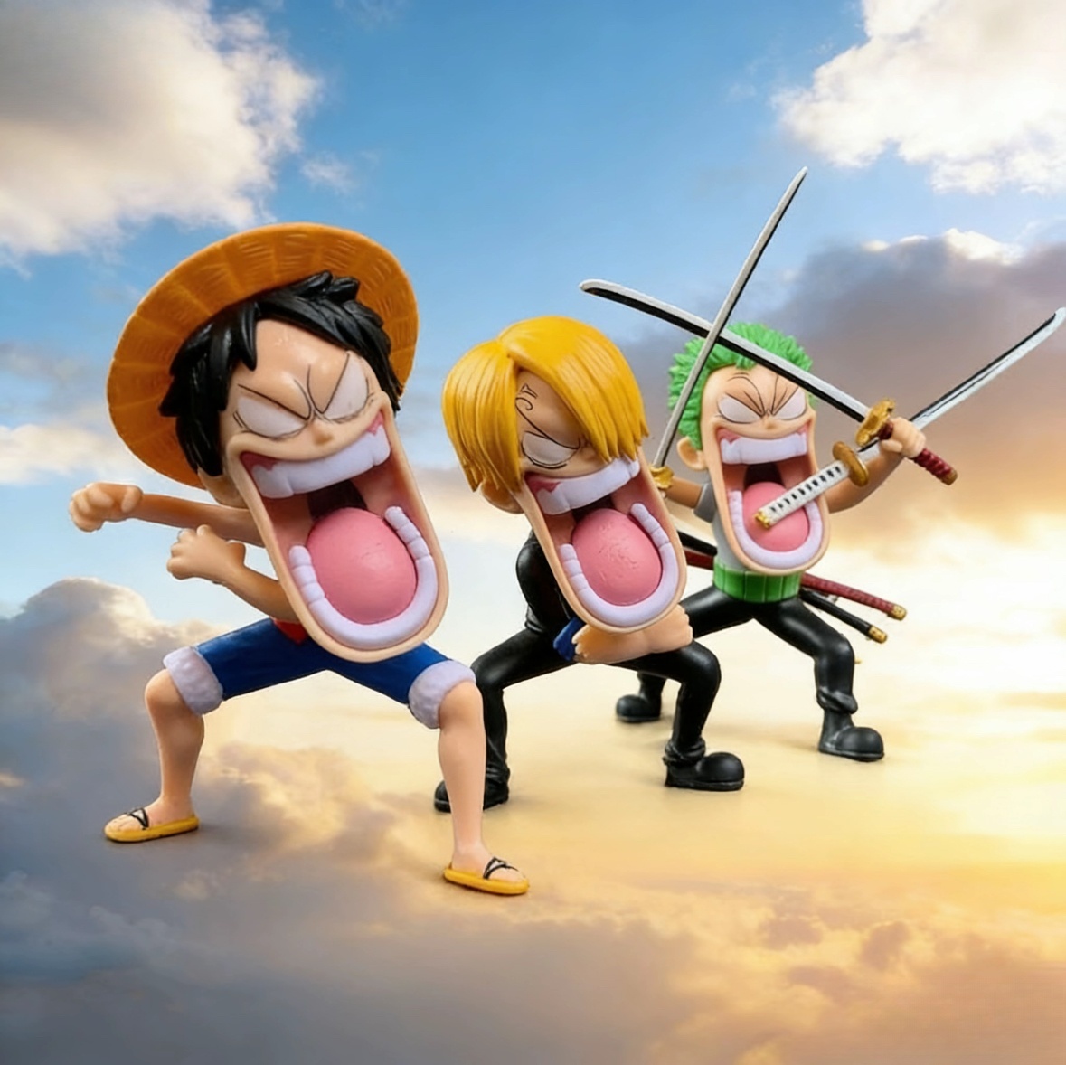 Análisis de la figura de acción The Hungry Trio de One Piece