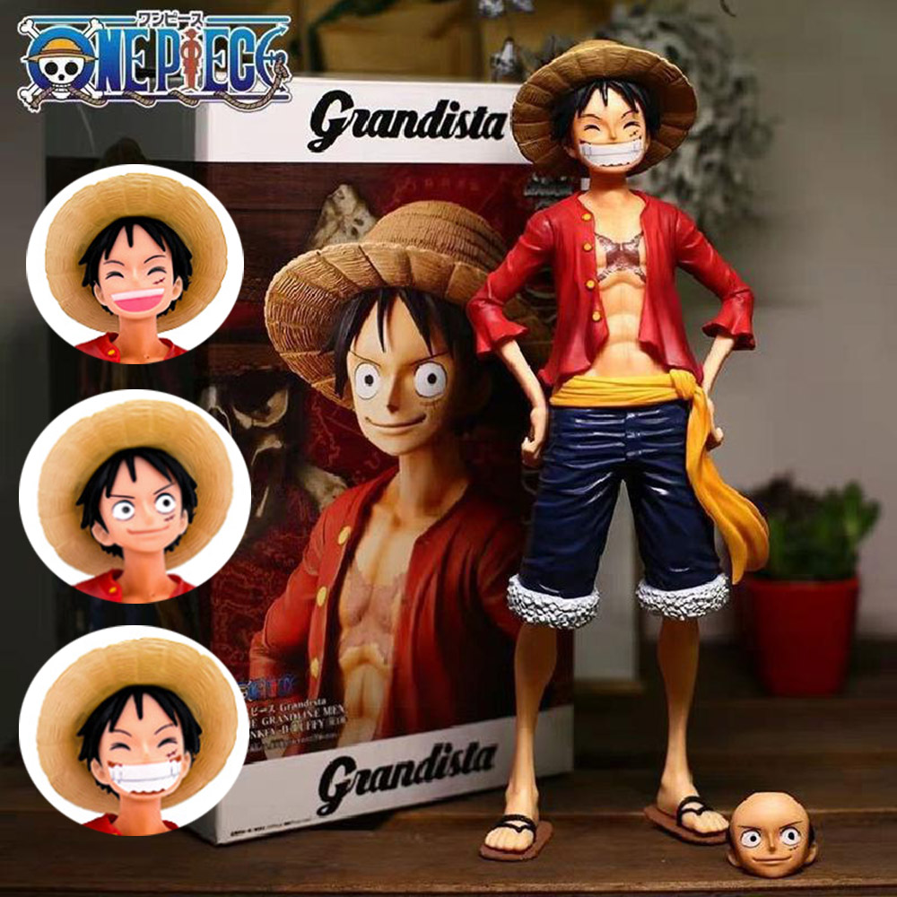 Luffy que cambia de expresión: diversión sobre el escritorio