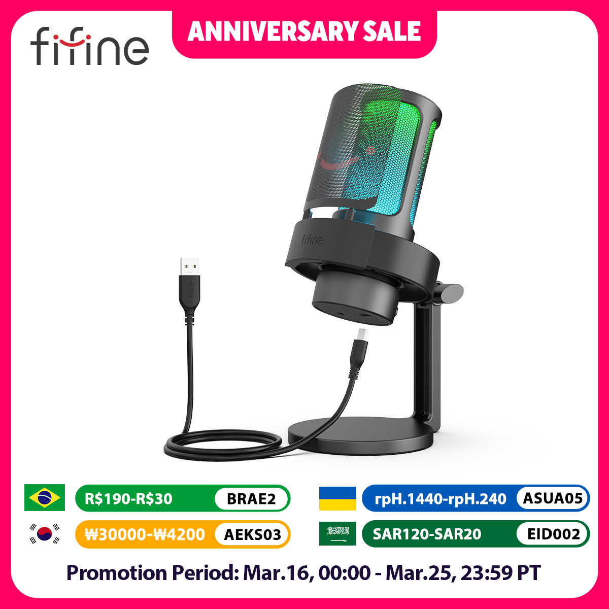 Review del micrófono USB FIFINE A8: calidad y luces