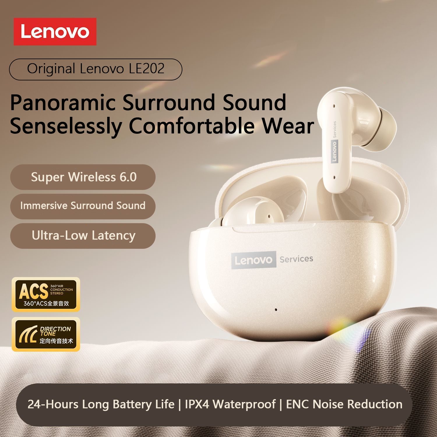 Audífonos Lenovo LE202: Sonido claro y cancelación de ruido