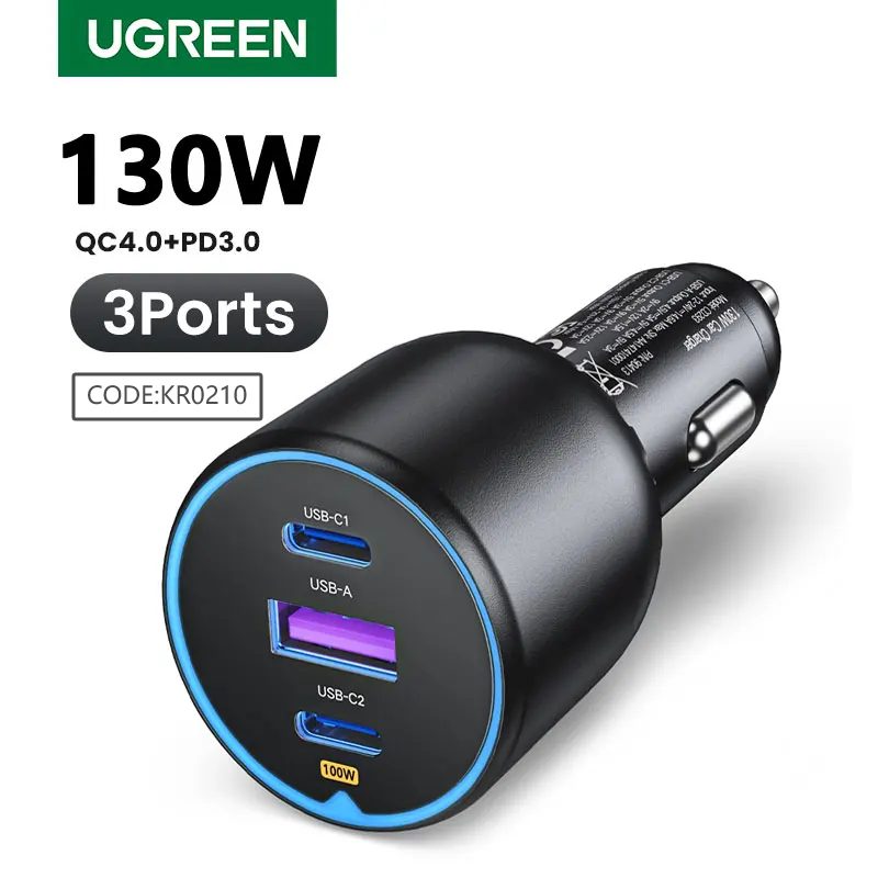 Cargador de auto de 130W: potencia para todo el día