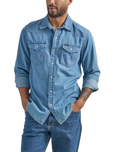 WranglermensIconic Denim Regular Fit Snap