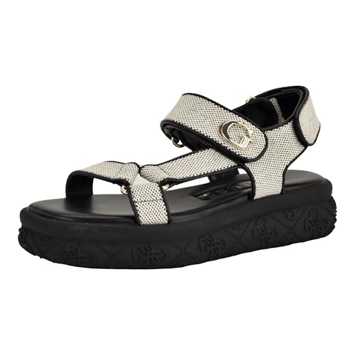 Guess Women\'s Lanara Sandal, Black/White
