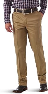 Wrangler para hombre: pantalones casuales de frente plano en caqui