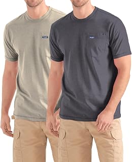 Camisetas grandes y altas para hombre: algodón con bolsillo, pack de 2
