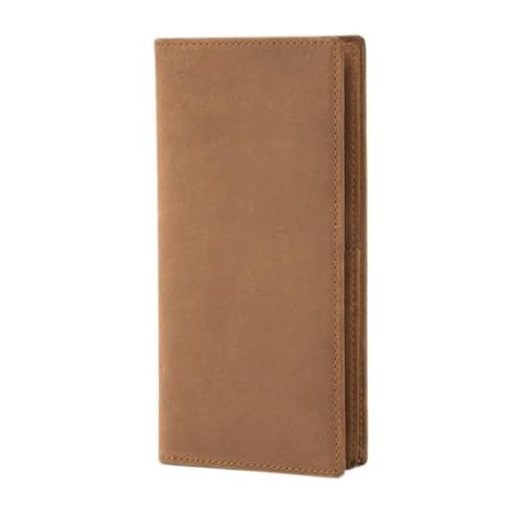 BRASS TACKS: billetera larga de cuero genuino para hombre