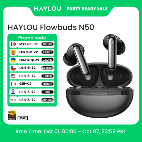 HAYLOU Flowbuds N50: ANC, 6 micrófonos y 32h de batería