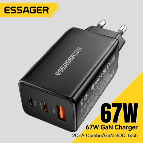 Essager 67W GaN: cargador USB-C rápido para todo tu equipo