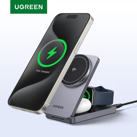 UGREEN 3 en 1 MFi: carga magnética rápida para tu iPhone