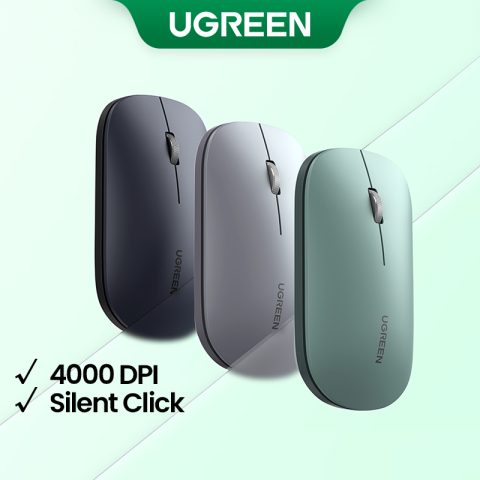 UGREEN Mouse Inalámbrico Silencioso: Bluetooth, 2.4G y 4000 DPI