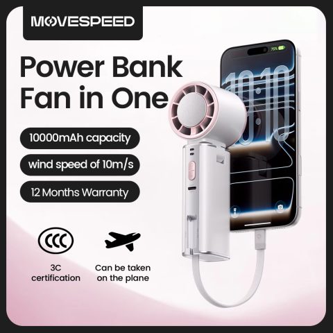 MOVESPEED P32: power bank 10000mAh con ventilador integrado