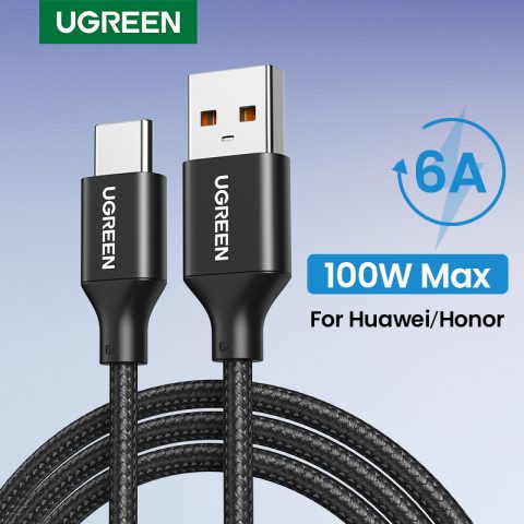 Cable UGREEN SCP 6A 100W para Huawei y Honor: carga rápida y datos