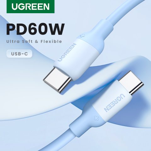 UGREEN Cable USB C a USB C Silicona Líquida PD60W: Suave y Rápido