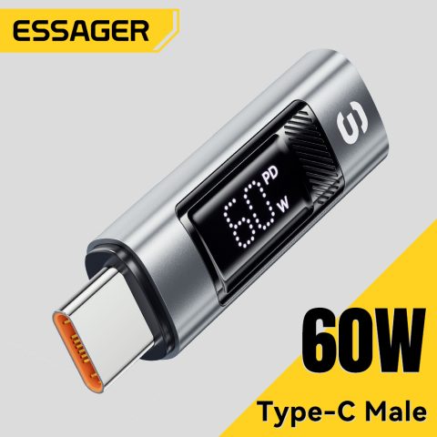 Adaptador OTG USB-C a Lightning con pantalla y carga rápida PD 60W