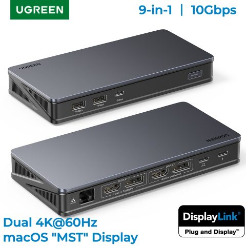 UGREEN DisplayLink: dock dual 4K@60Hz para Mac y Windows